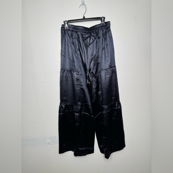 NWT Anthropologie Navy Blue Satin Elegant Wide-Leg Pants Size Large - Picture 5 of 5